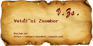 Vetési Zsombor névjegykártya