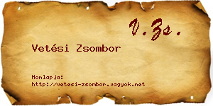 Vetési Zsombor névjegykártya